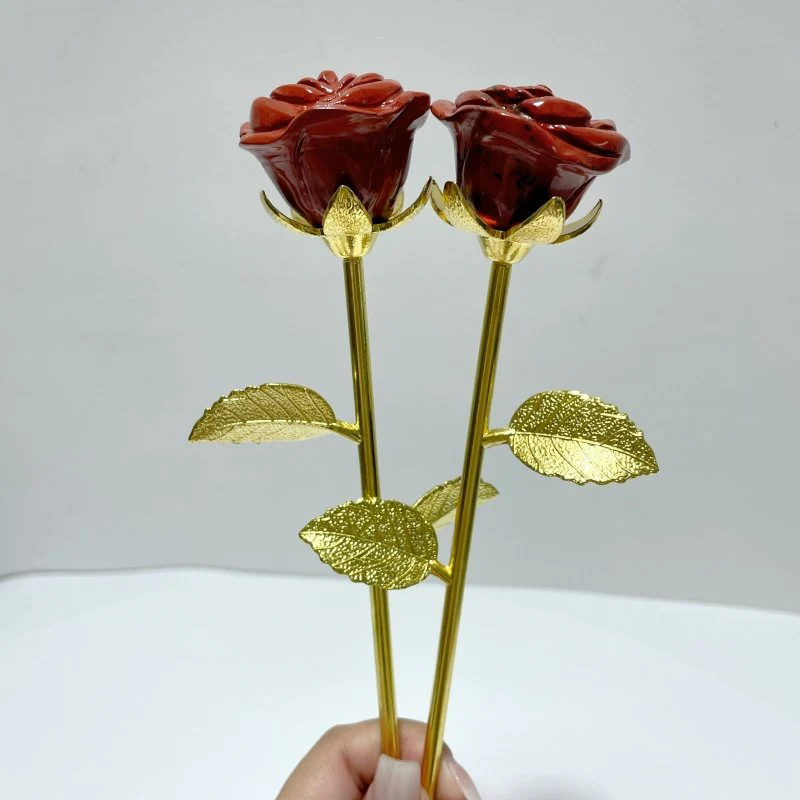3 Color Red Jasper Rose Flower Carving Wholesale #1 Shape - Image 5