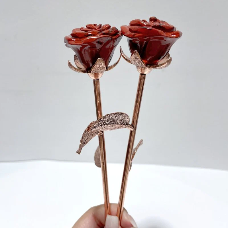 3 Color Red Jasper Rose Flower Carving Wholesale #1 Shape - Image 6