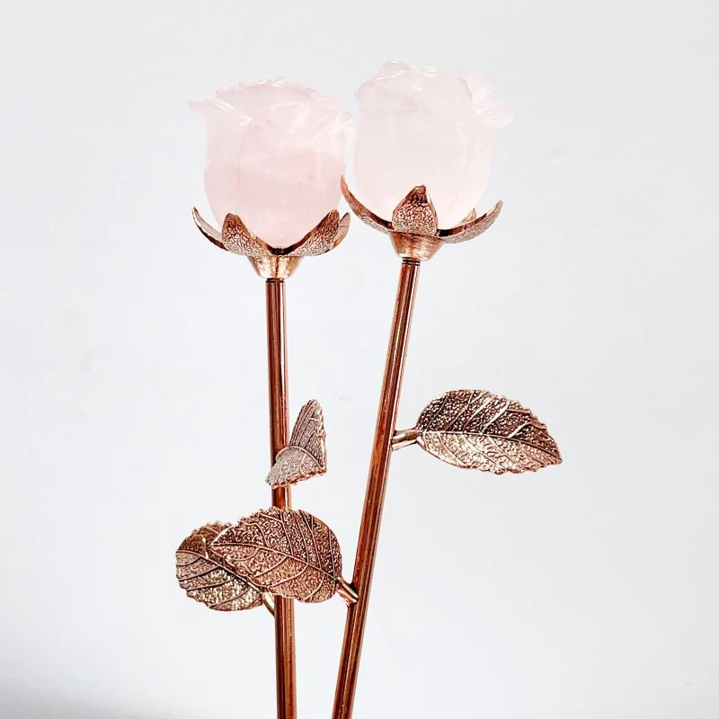 3 Types Rose Quartz Rose Flower Carving Wholesale #1 Shape - Image 5