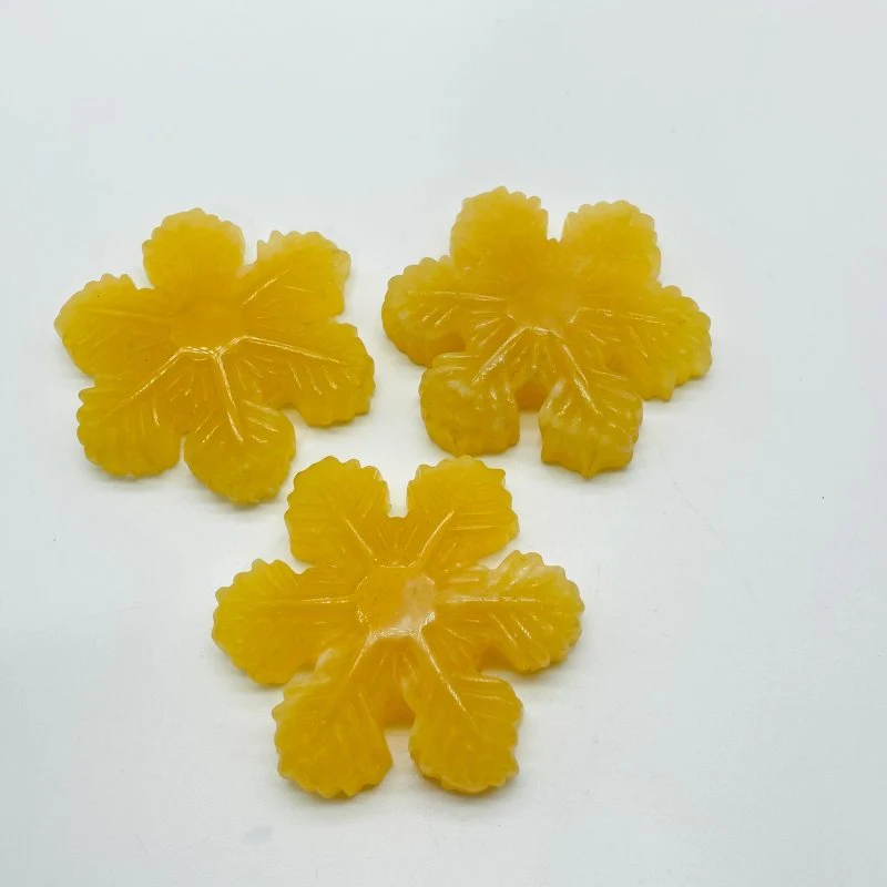 3 Types Snowflake Carving Wholesale Tiger Eye Howlite Yellow Calcite - Image 3