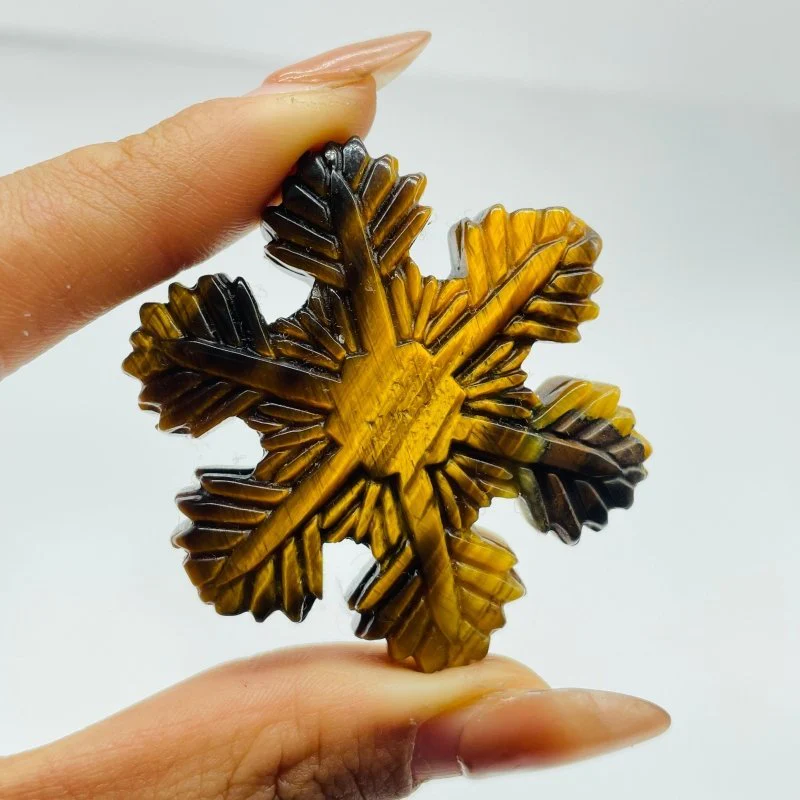 3 Types Snowflake Carving Wholesale Tiger Eye Howlite Yellow Calcite - Image 7