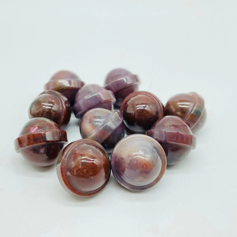 3 Types UFO Universe Shape Sphere Carving Wholesale Ocean Jasper Labradorite Tiger Eye - Image 2