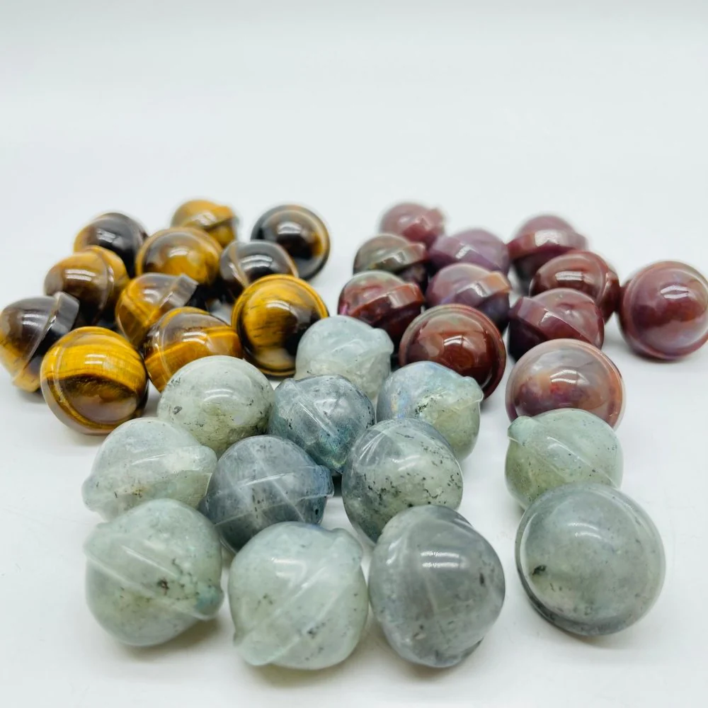 3 Types UFO Universe Shape Sphere Carving Wholesale Ocean Jasper Labradorite Tiger Eye - Image 3
