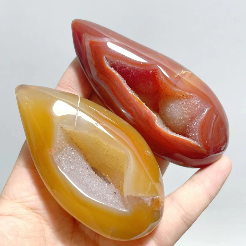 30 Pieces Beautiful Geode Druzy Carnelian - Image 4