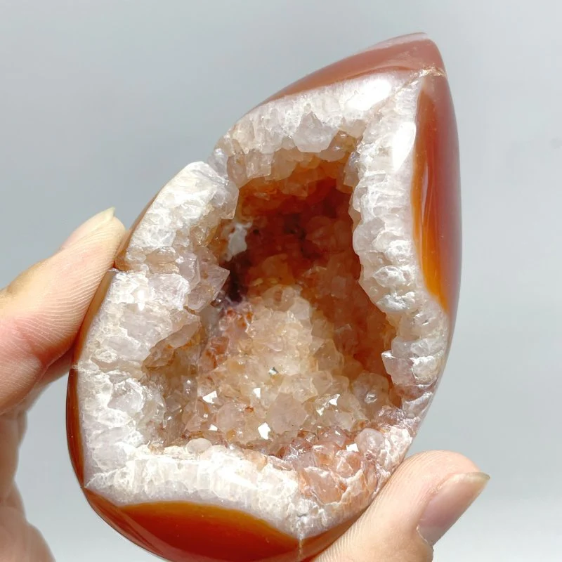 30 Pieces Beautiful Geode Druzy Carnelian - Image 5