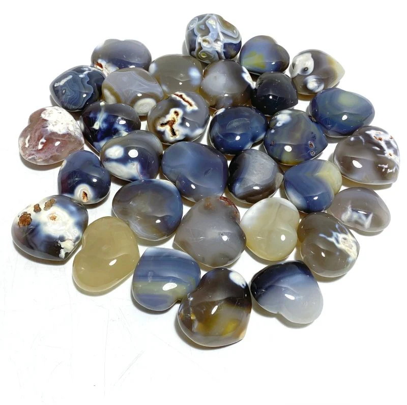 31 Pieces Black Orca Agate Heart #4