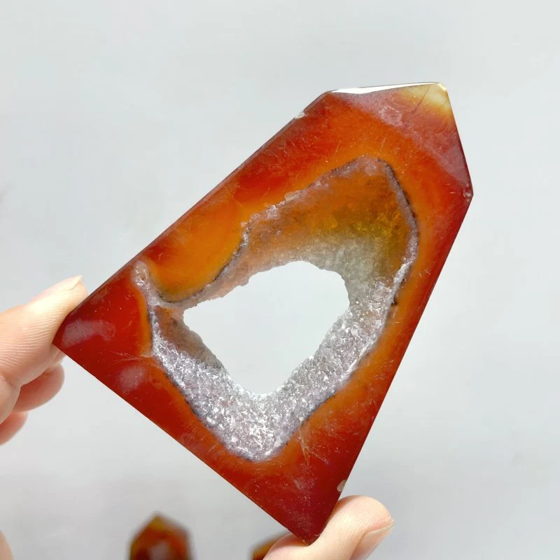 51 Pieces Carnelian Geode Druzy Four-sided Tower Points (Clearance) - Image 2