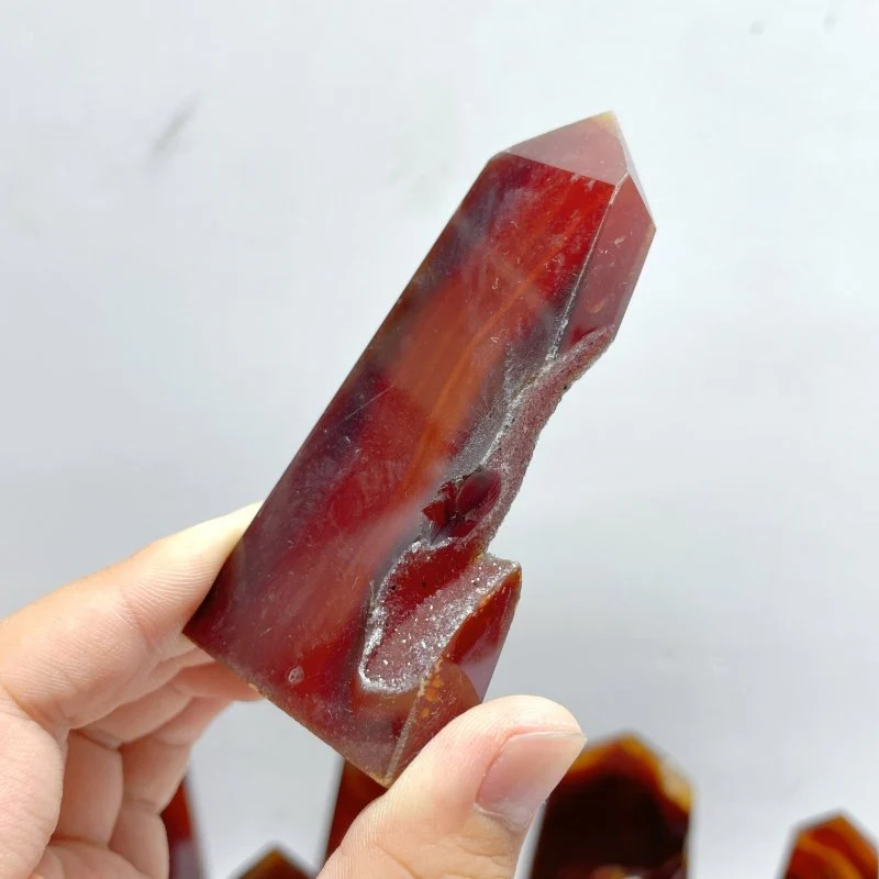51 Pieces Carnelian Geode Druzy Four-sided Tower Points (Clearance) - Image 3