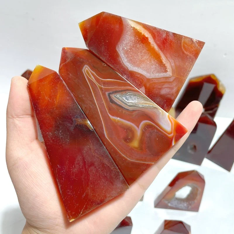51 Pieces Carnelian Geode Druzy Four-sided Tower Points (Clearance) - Image 4