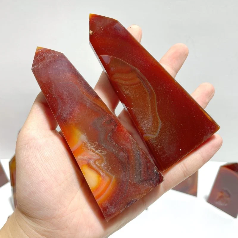 51 Pieces Carnelian Geode Druzy Four-sided Tower Points (Clearance) - Image 7