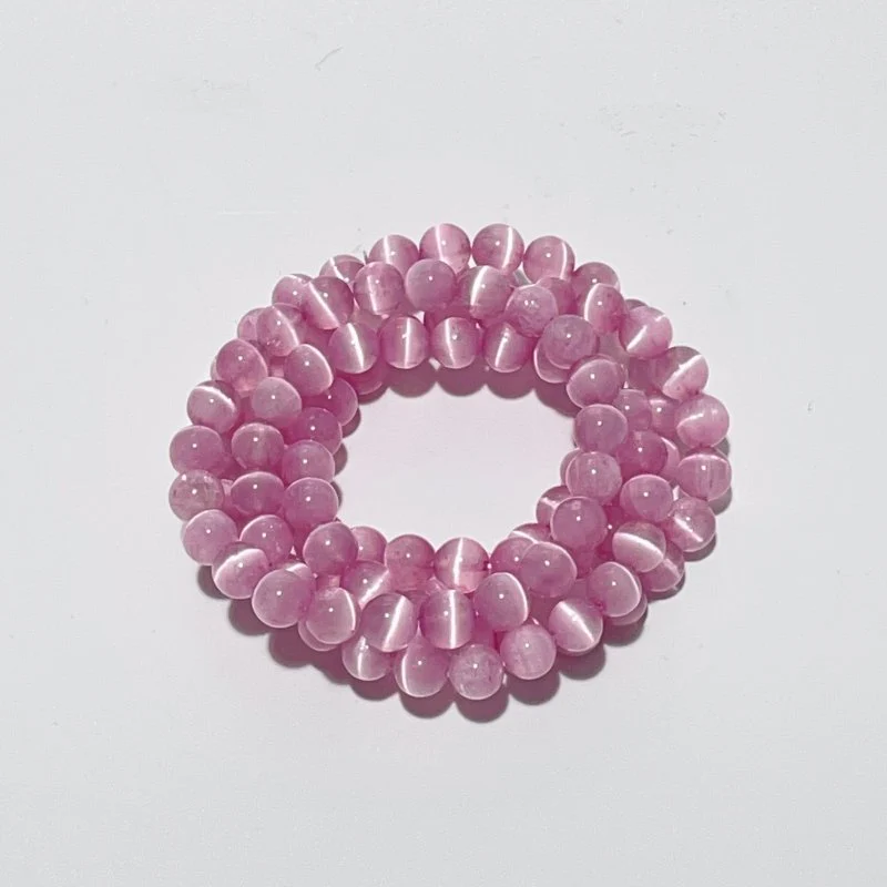 0.35in(9mm) Pink Aura Selenite Bracelet Wholesale