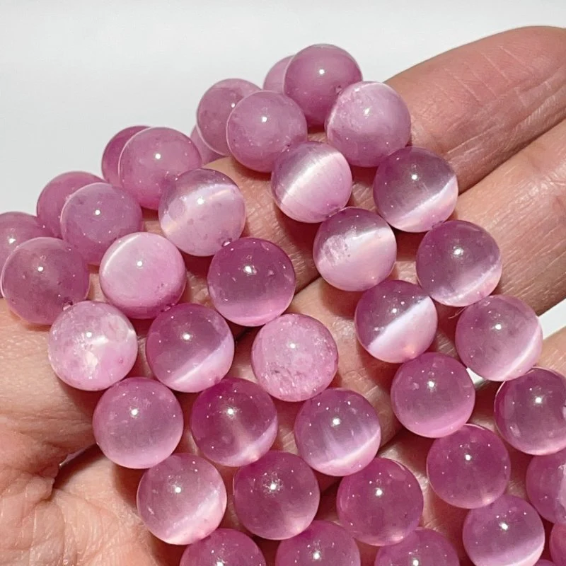 0.35in(9mm) Pink Aura Selenite Bracelet Wholesale - Image 3