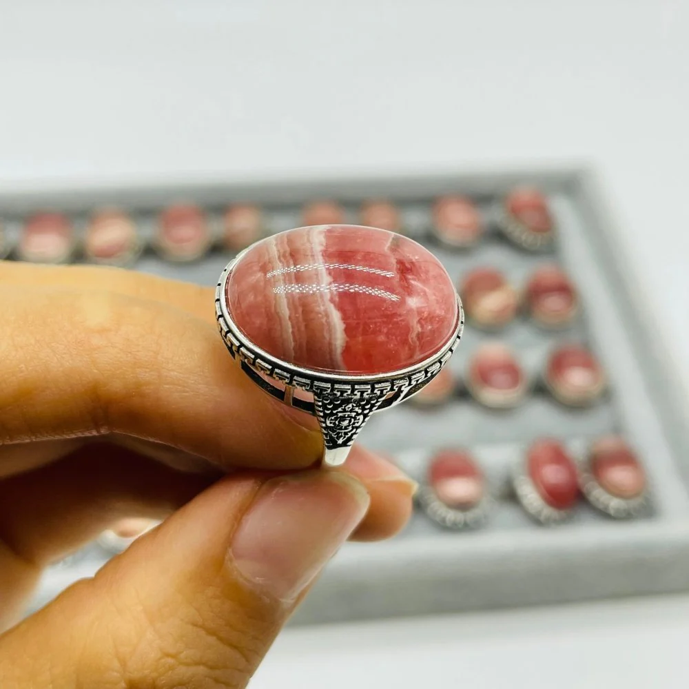 36 Pieces S925 Rhodochrosite Different Styles High Quality Ring - Image 3