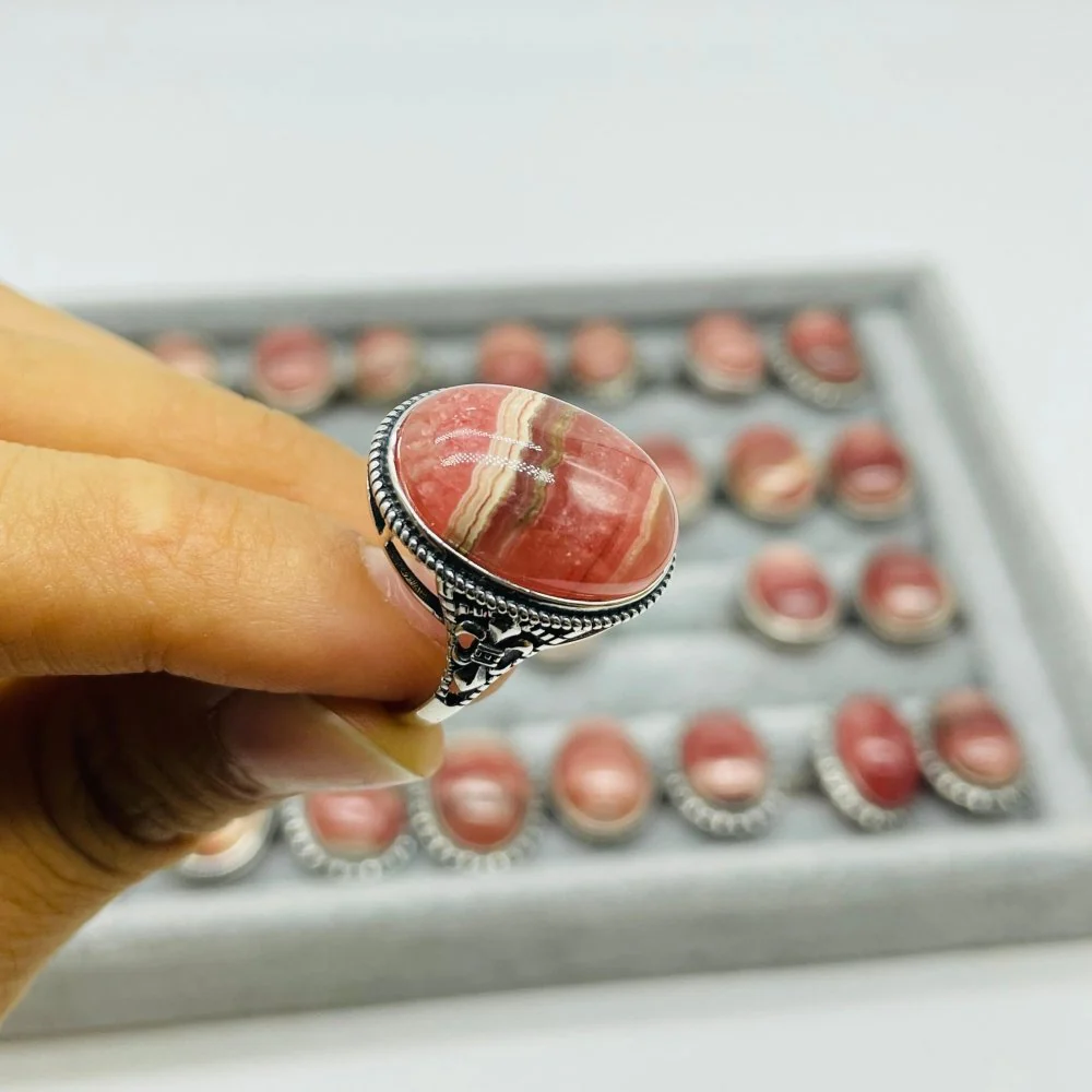 36 Pieces S925 Rhodochrosite Different Styles High Quality Ring - Image 6