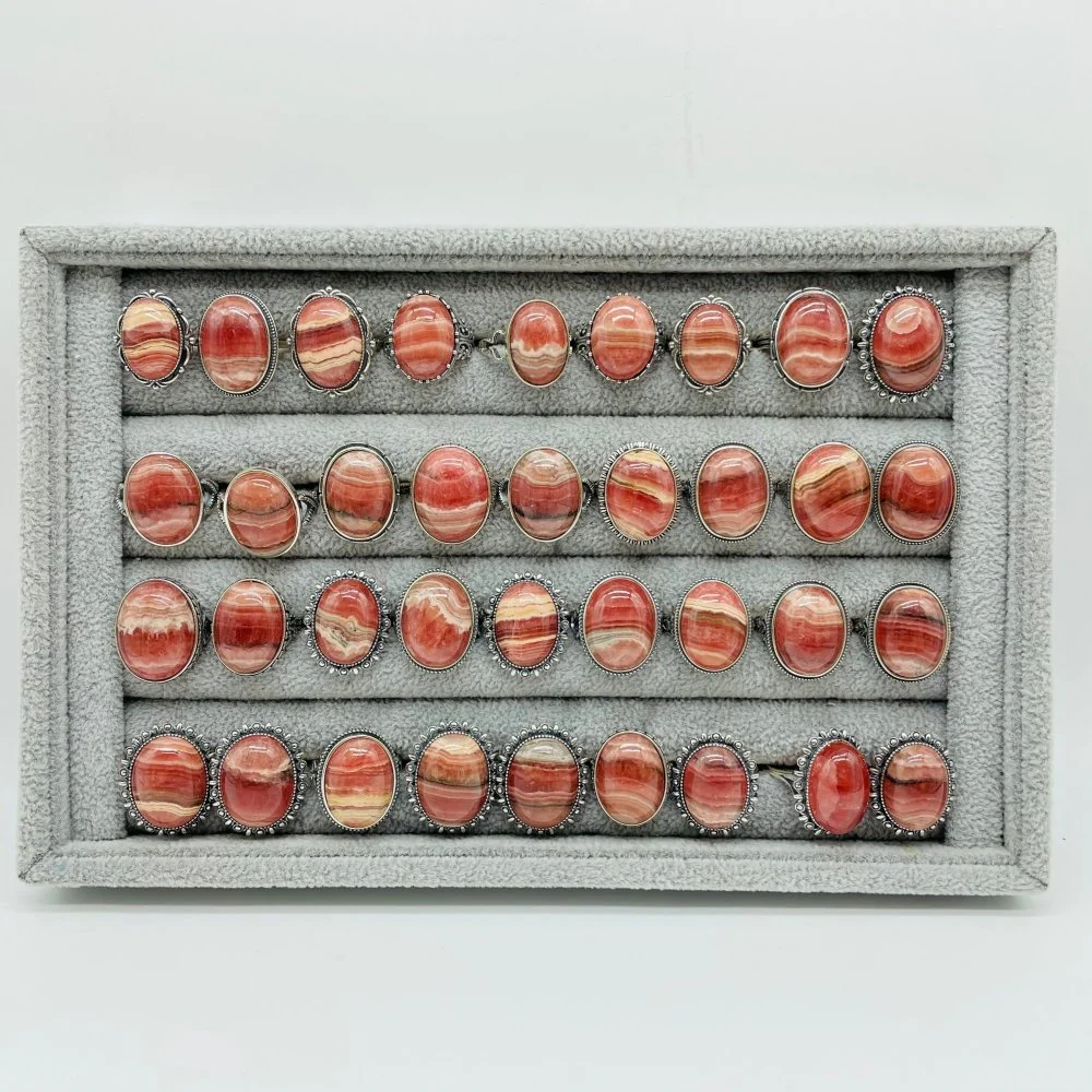 36 Pieces S925 Rhodochrosite Different Styles High Quality Ring - Image 7