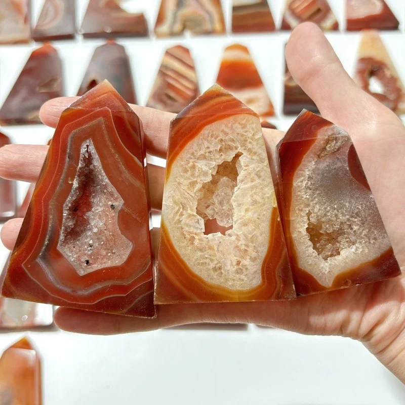 38 Pieces Geode Druzy Carnelian Four-Sided Points - Image 3