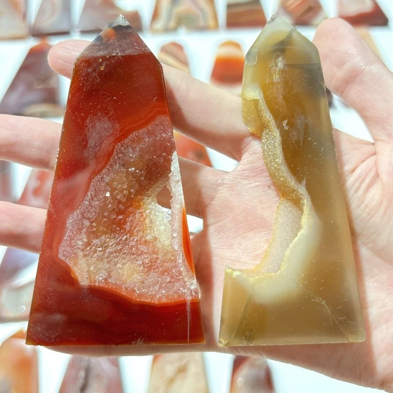 38 Pieces Geode Druzy Carnelian Four-Sided Points - Image 4