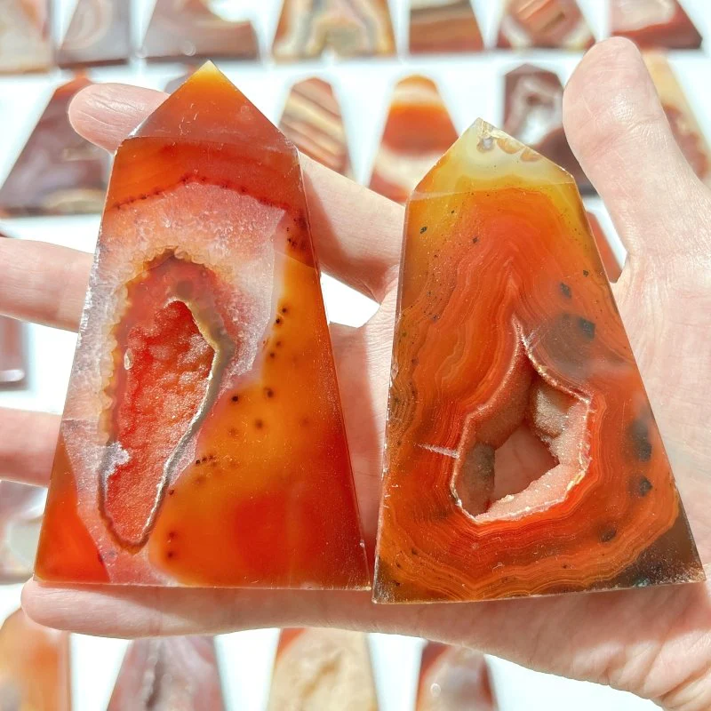 38 Pieces Geode Druzy Carnelian Four-Sided Points - Image 5