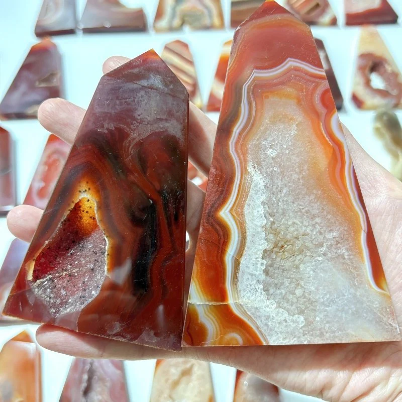 38 Pieces Geode Druzy Carnelian Four-Sided Points - Image 7