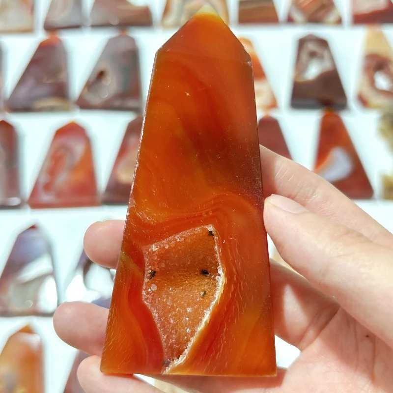 38 Pieces Geode Druzy Carnelian Four-Sided Points - Image 8