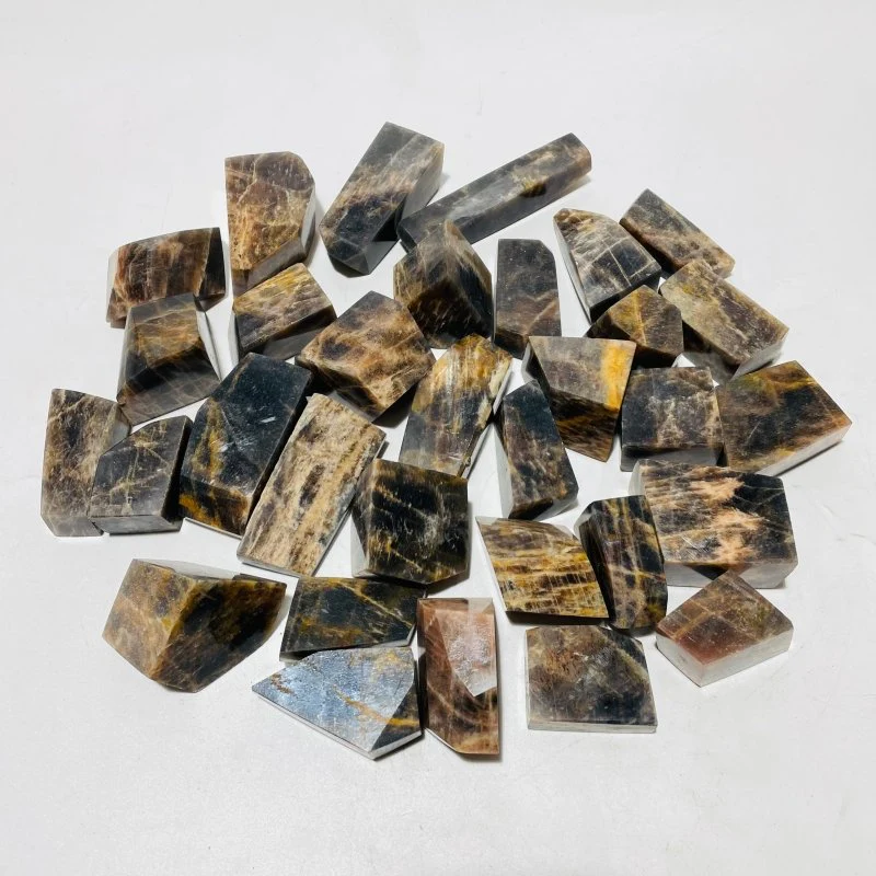 32 Pieces Black Rainbow Sun Stone With Hematite Free Form - Image 2