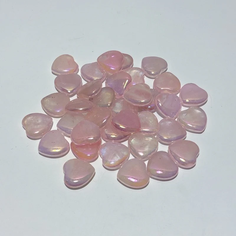 3cm Aura Rose Quarz Heart Crystal Wholesale