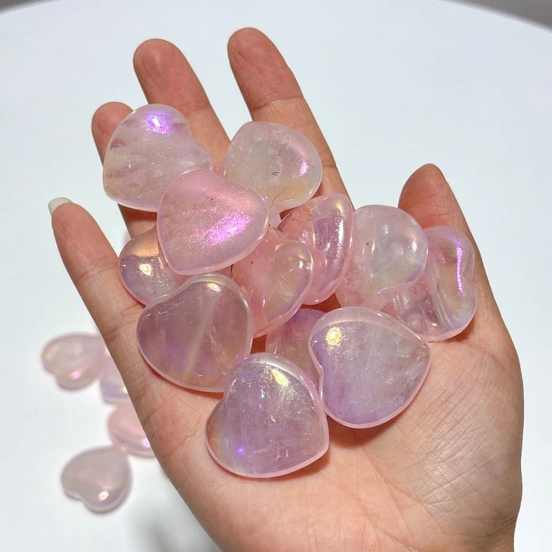 3cm Aura Rose Quarz Heart Crystal Wholesale - Image 2