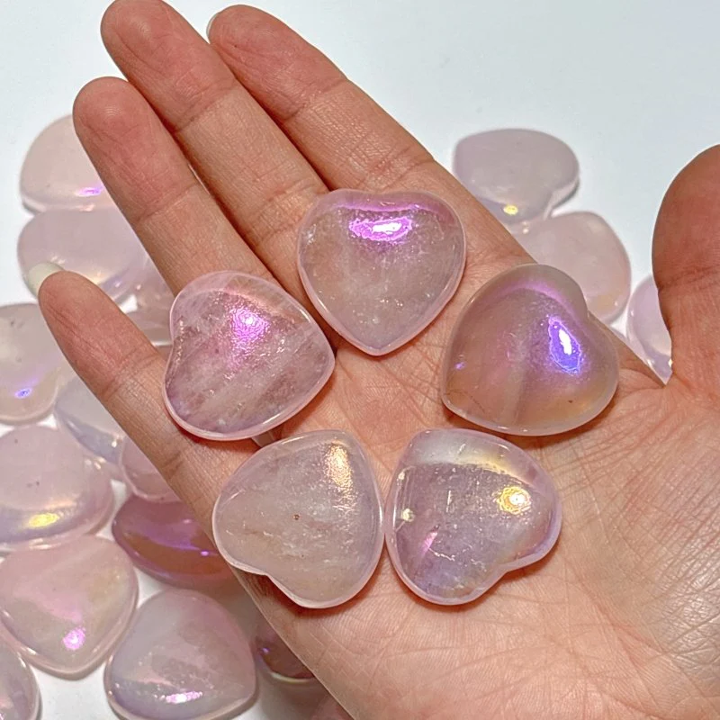 3cm Aura Rose Quarz Heart Crystal Wholesale - Image 3