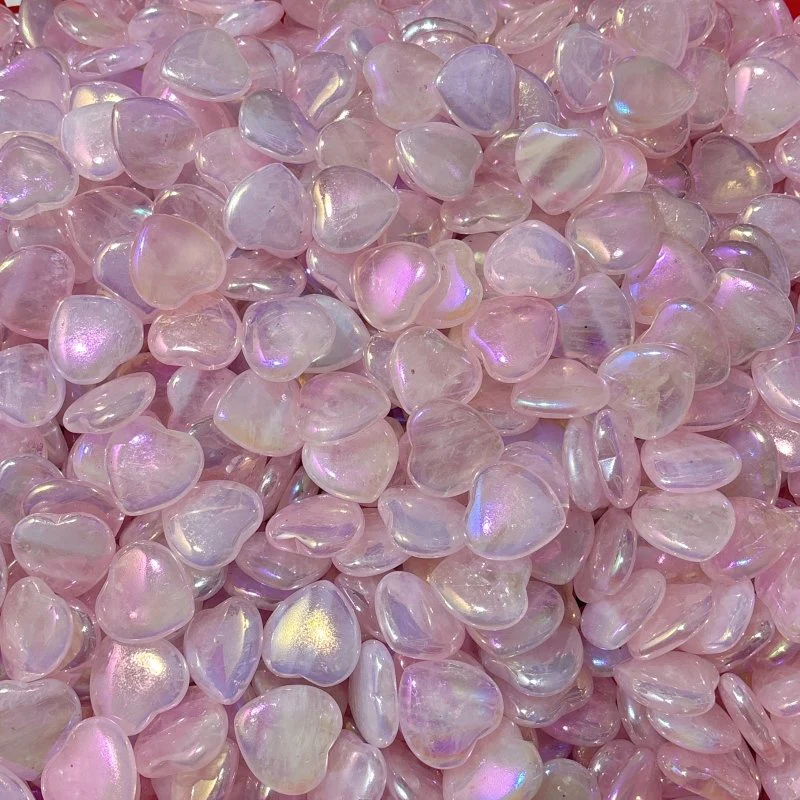 3cm Aura Rose Quarz Heart Crystal Wholesale - Image 4