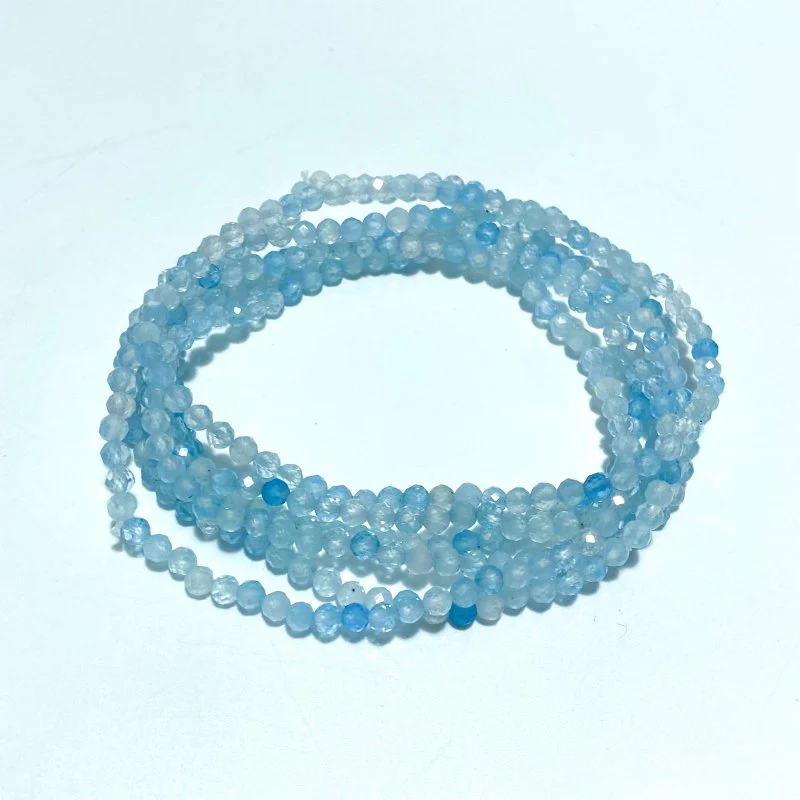 3MM Multi-Faceted Crystal Flash Bead Bracelets Necklace Wholesale Labradorite Sunstone Aquamarine