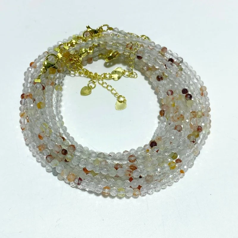 3MM Multi-Faceted Crystal Flash Bead Bracelets Necklace Wholesale Labradorite Sunstone Aquamarine - Image 11