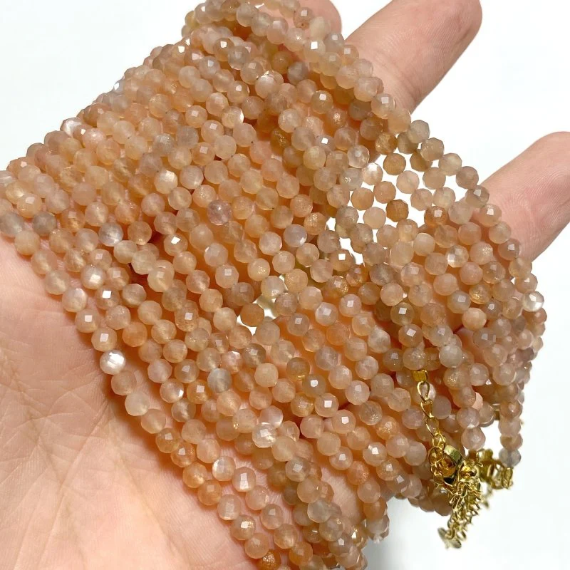 3MM Multi-Faceted Crystal Flash Bead Bracelets Necklace Wholesale Labradorite Sunstone Aquamarine - Image 14