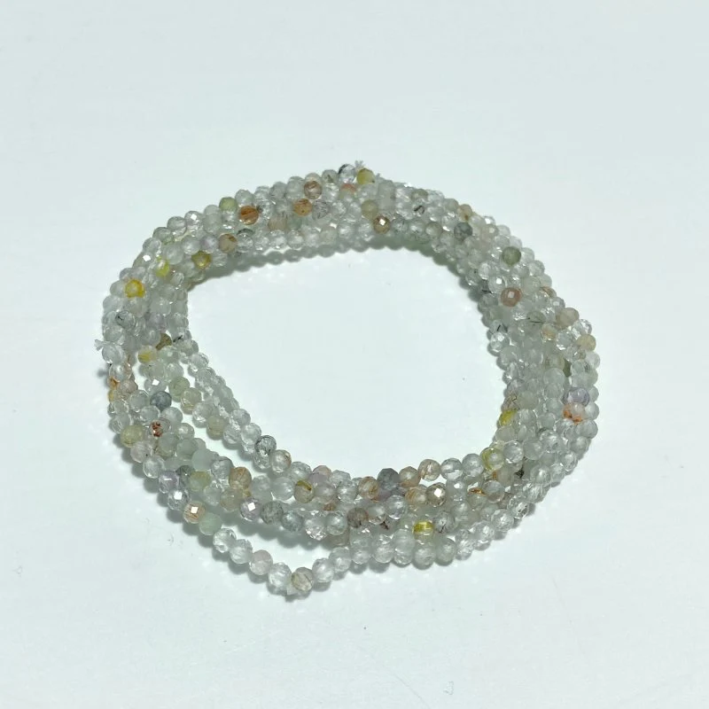 3MM Multi-Faceted Crystal Flash Bead Bracelets Necklace Wholesale Labradorite Sunstone Aquamarine - Image 15