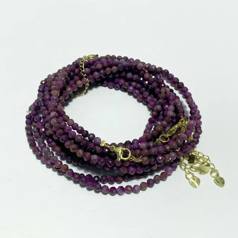 3MM Multi-Faceted Crystal Flash Bead Bracelets Necklace Wholesale Labradorite Sunstone Aquamarine - Image 18
