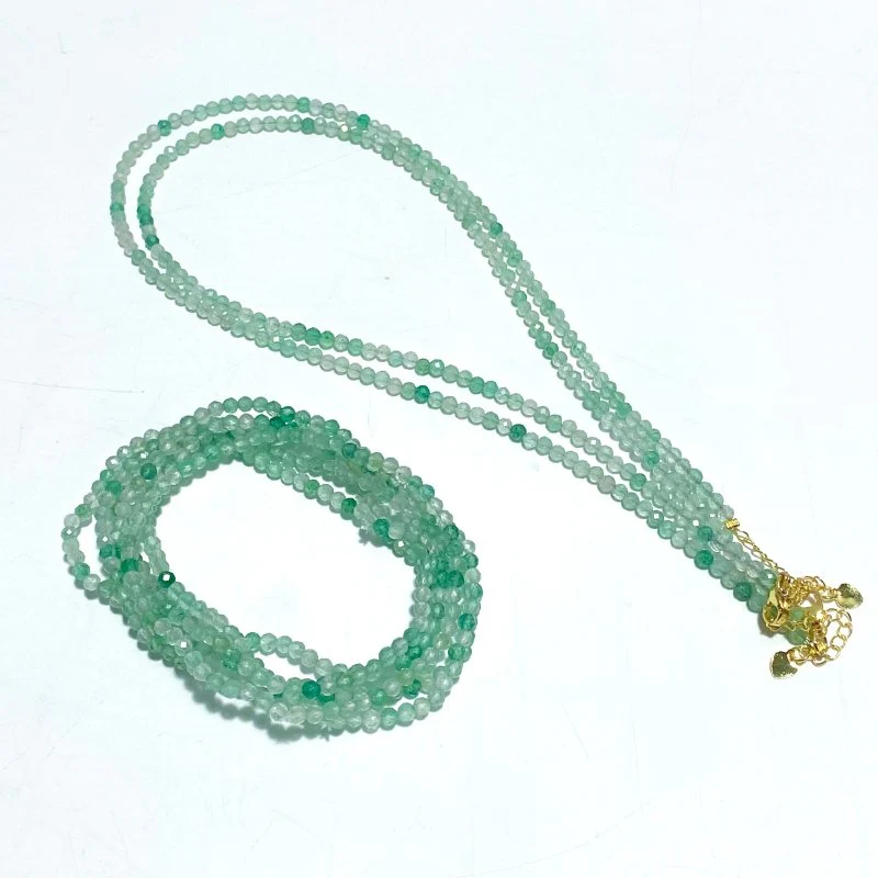 3MM Multi-Faceted Crystal Flash Bead Bracelets Necklace Wholesale Labradorite Sunstone Aquamarine - Image 5