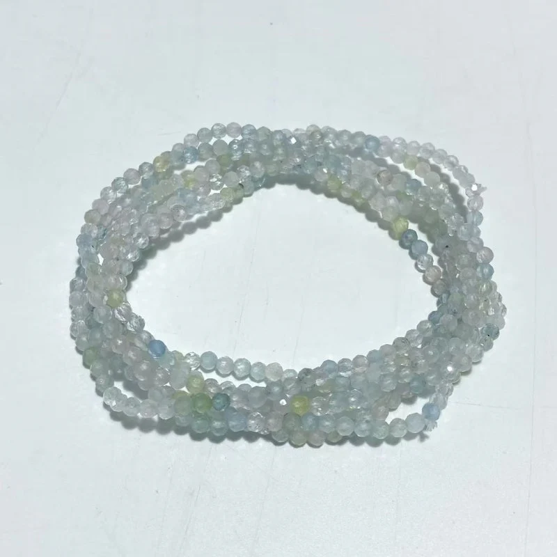 3MM Multi-Faceted Crystal Flash Bead Bracelets Necklace Wholesale Labradorite Sunstone Aquamarine - Image 6