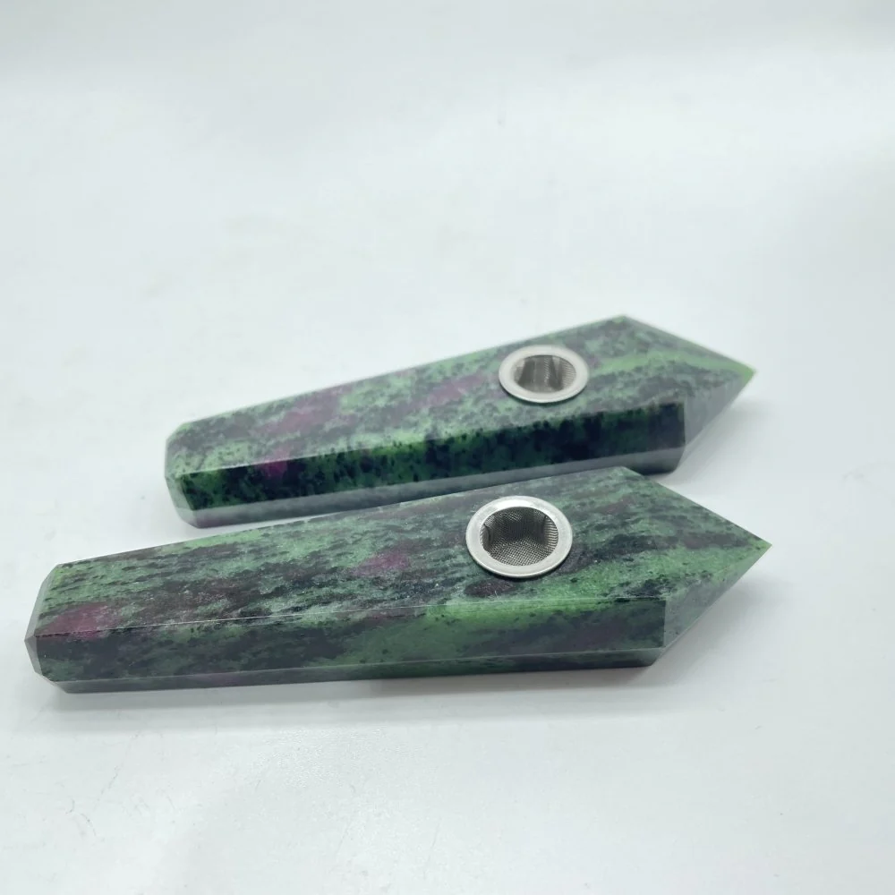 3Types Crystal Pipes Rose Quartz Ruby Zoisite Clear Quartz Crystal Pipes Wholesale - Image 3
