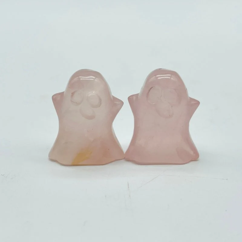5Types Mini Halloween Ghost Carving Wholesale Rose Quartz Crazy Agate - Image 3