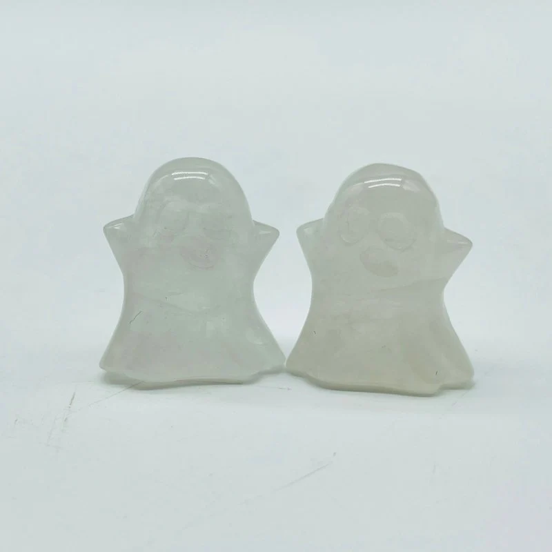 5Types Mini Halloween Ghost Carving Wholesale Rose Quartz Crazy Agate - Image 5