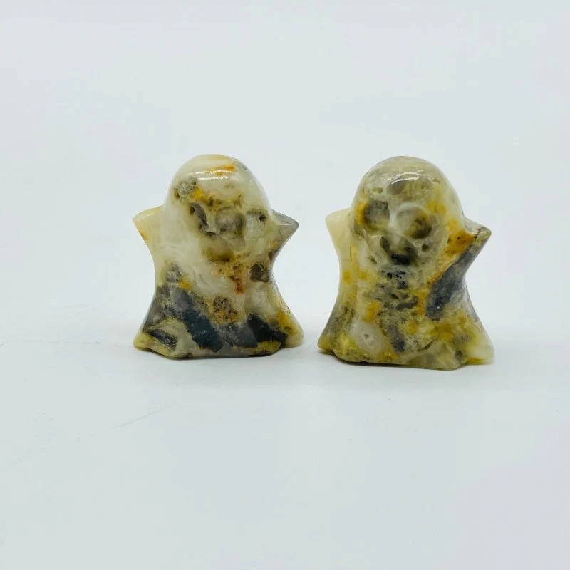 5Types Mini Halloween Ghost Carving Wholesale Rose Quartz Crazy Agate - Image 6