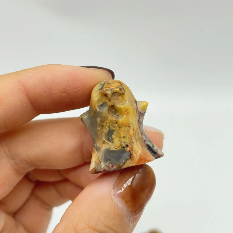 5Types Mini Halloween Ghost Carving Wholesale Rose Quartz Crazy Agate - Image 7