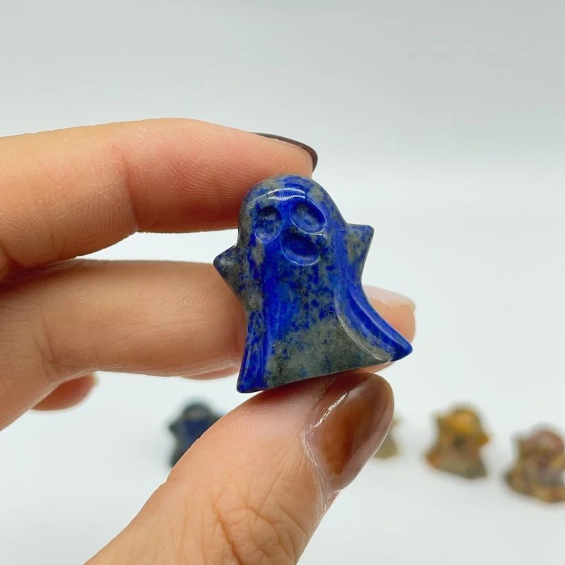 5Types Mini Halloween Ghost Carving Wholesale Rose Quartz Crazy Agate - Image 8