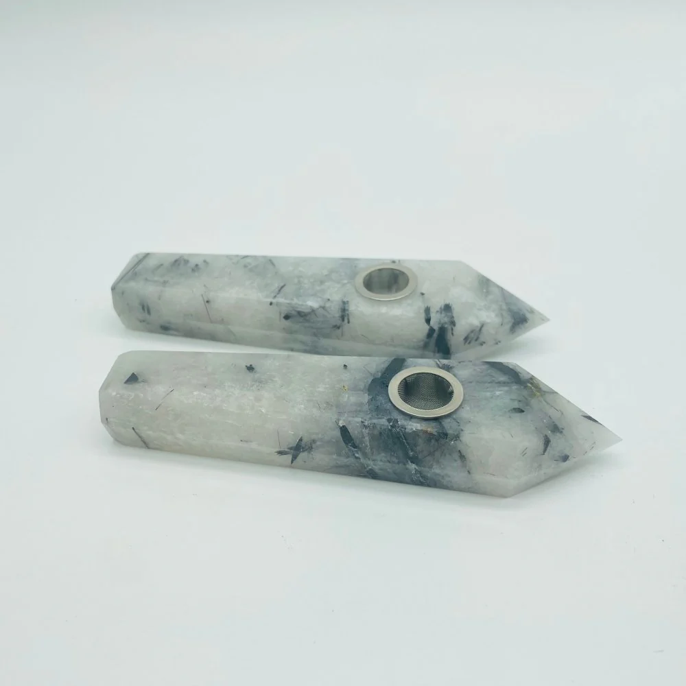 3Types Obsidian&Howlite&Black Tourmaline Holder Stick Crystal Pipe Wholesale - Image 4