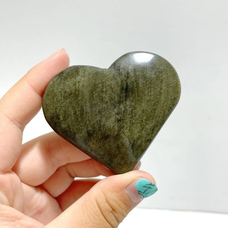 4.5-7.5cm Gold Sheen Obsidian Heart Wholesale - Image 2