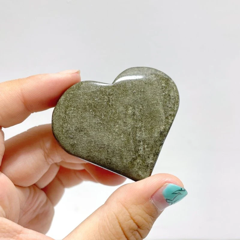 4.5-7.5cm Gold Sheen Obsidian Heart Wholesale - Image 3