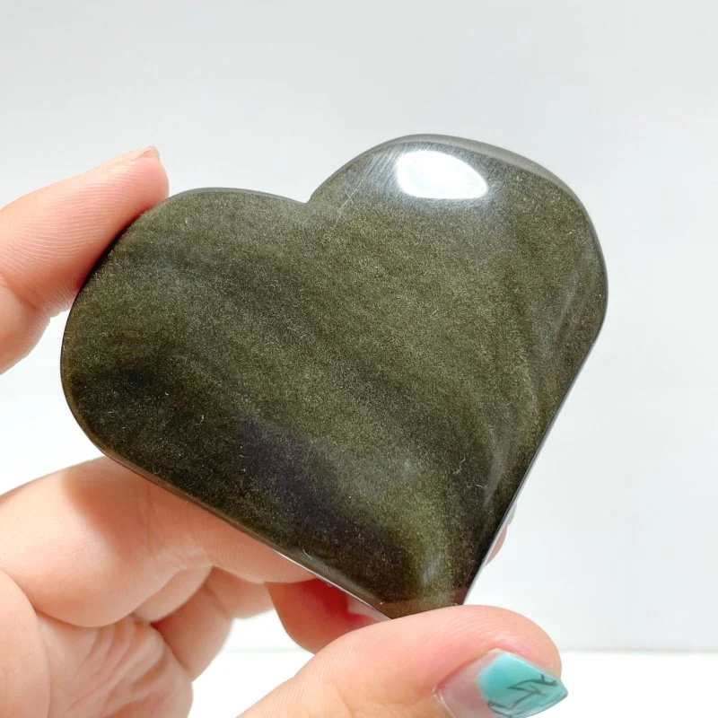 4.5-7.5cm Gold Sheen Obsidian Heart Wholesale - Image 4