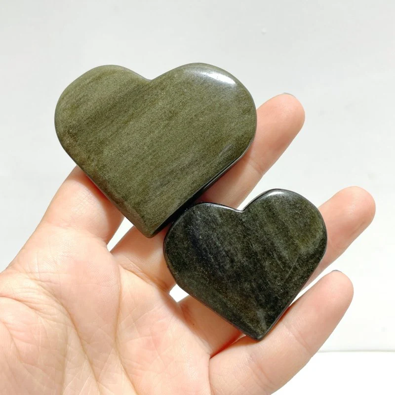 4.5-7.5cm Gold Sheen Obsidian Heart Wholesale - Image 5