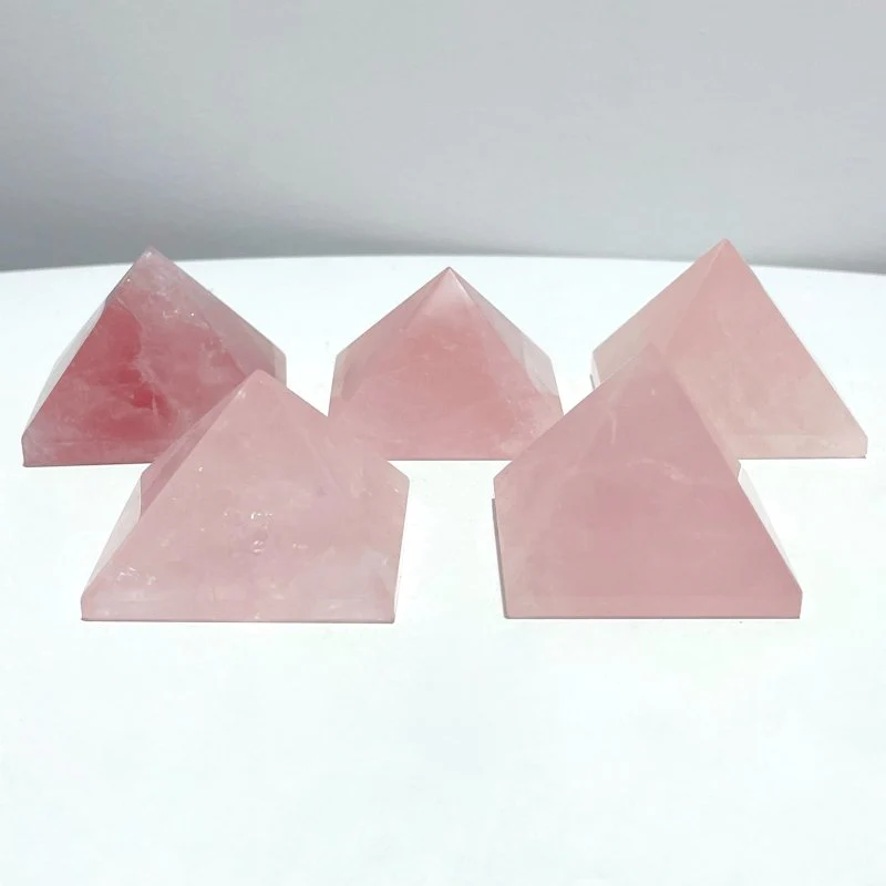 4.5cm(1.7in) Rose Quartz Pyramid Carving Wholesale