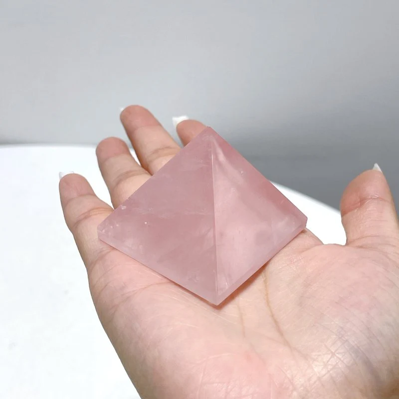 4.5cm(1.7in) Rose Quartz Pyramid Carving Wholesale - Image 2