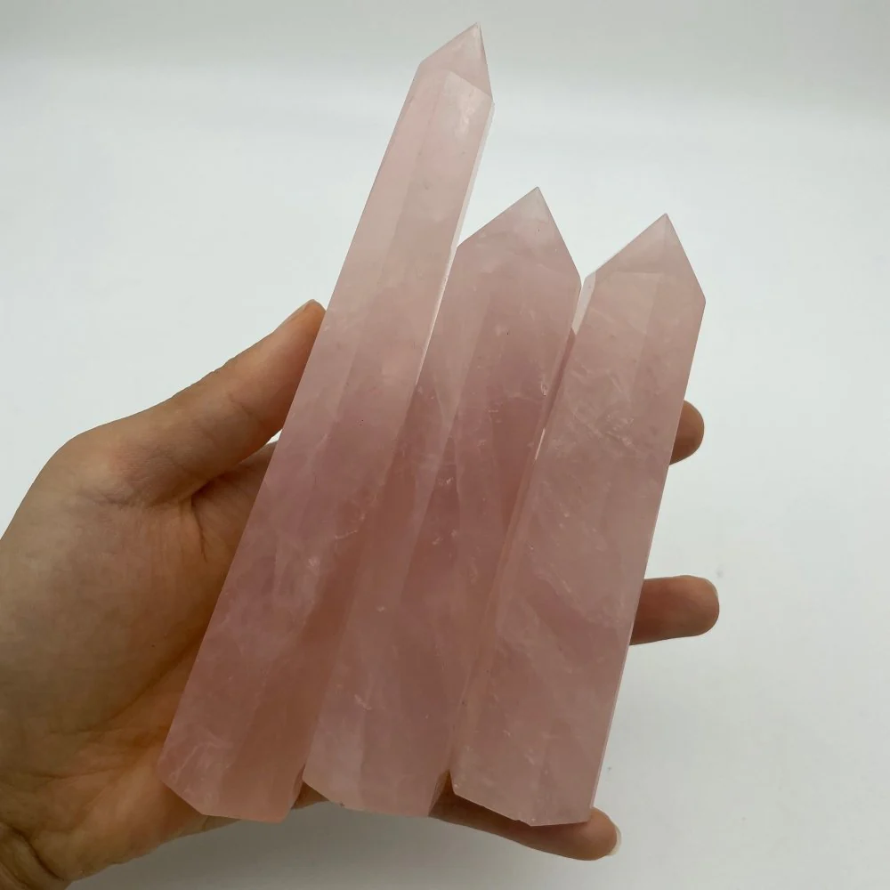 4.7-7in Rose Quartz Crystal Points Tower Wholesale - Image 4